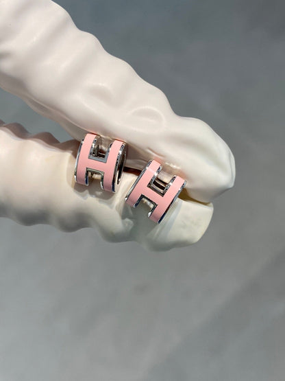 [Bling Jewelrys ]MINI POP H シルバーピアス ピンク