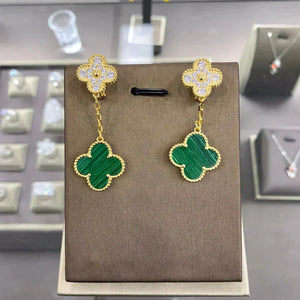 [Bling Jewelrys ]CLOVER  2 MOTIFS  DIAMOND  EARRINGS (MULTIPLE CHOICES?¡ä