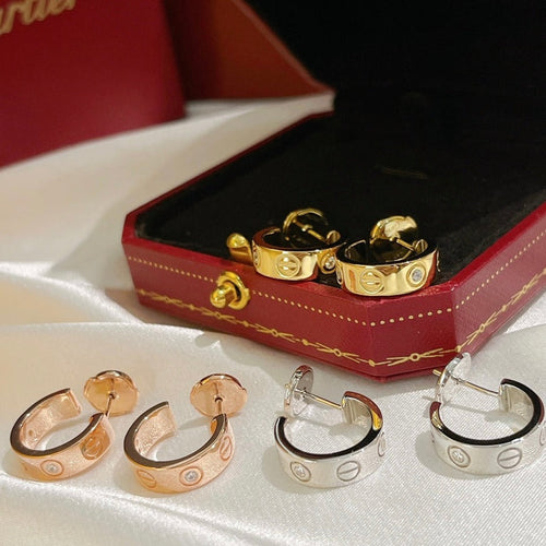 [Bling Jewelrys ]LIEBES-OHRRINGE 5,7 MM 2 DIAMANTEN