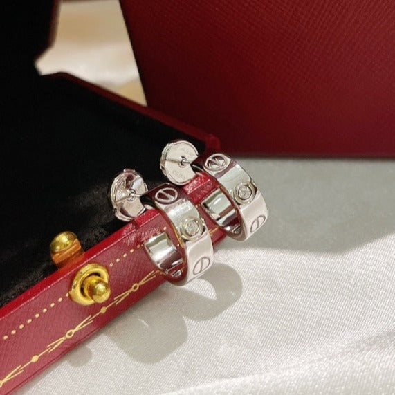 [Bling Jewelrys ]LIEBES-OHRRINGE 5,7 MM 2 DIAMANTEN