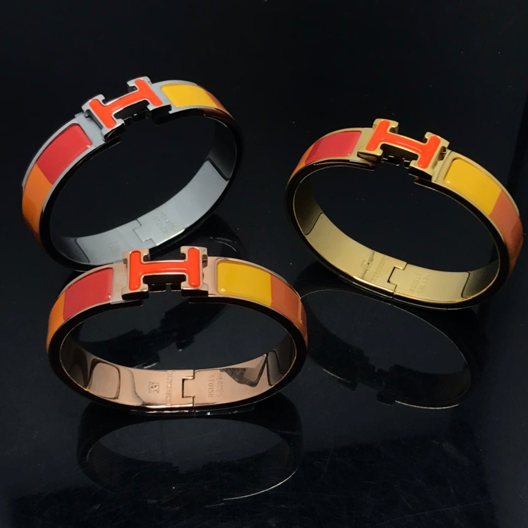 [Bling Jewelrys ]H BRACELET ORANGE RAINBOW CERAMIC