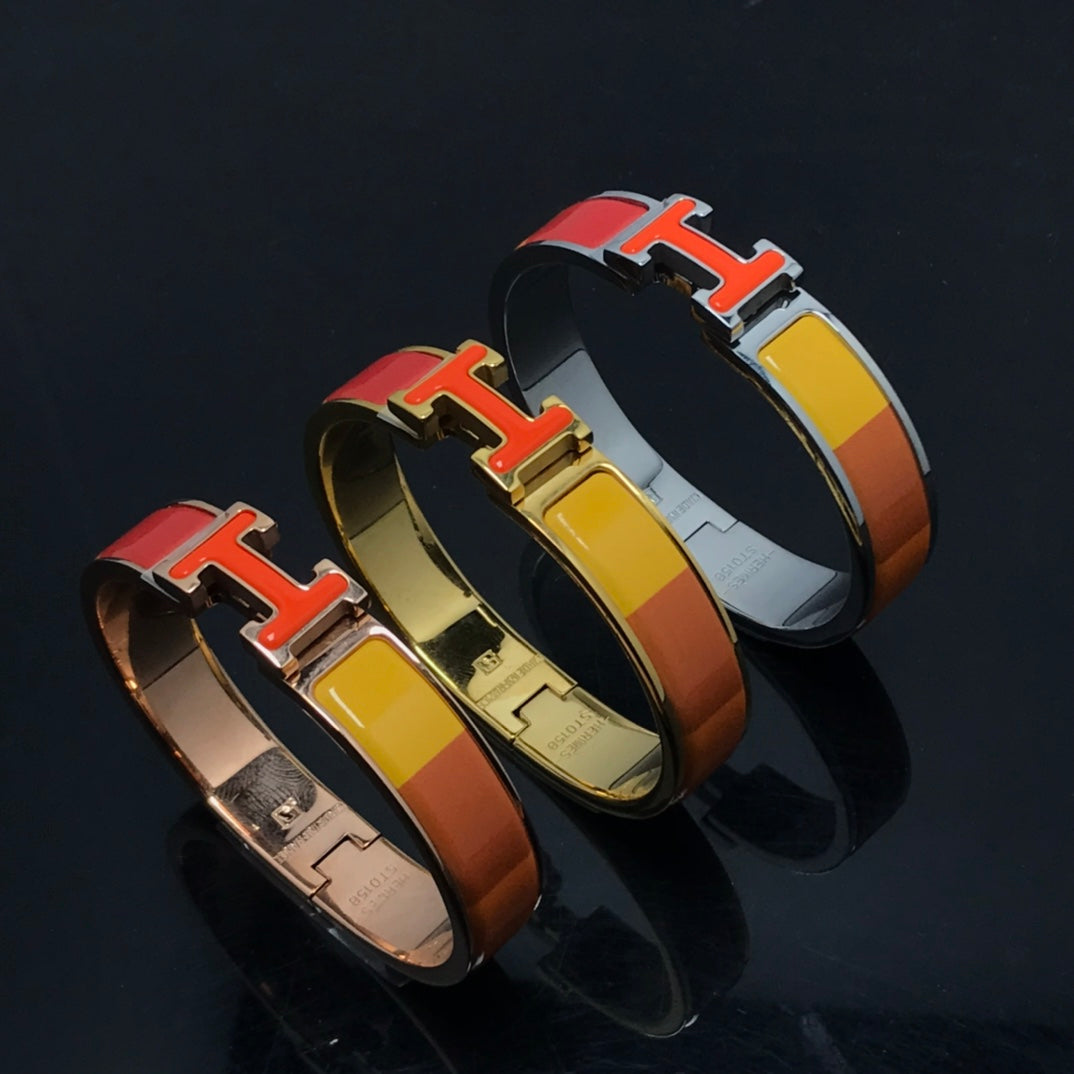 [Bling Jewelrys ]H BRACELET ORANGE RAINBOW CERAMIC