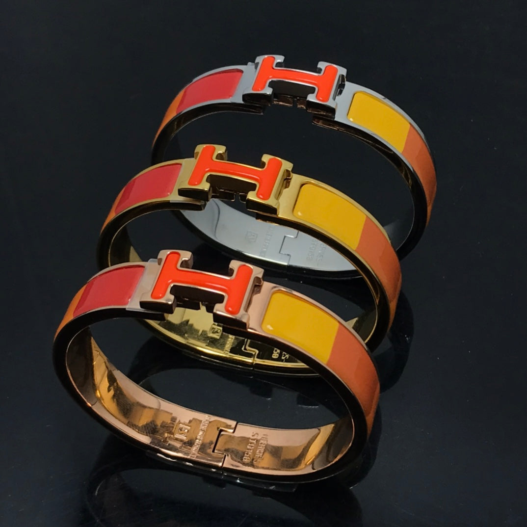 [Bling Jewelrys ]H BRACELET ORANGE RAINBOW CERAMIC