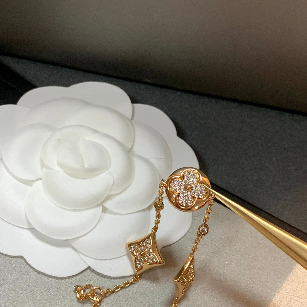 [Bling Jewelrys ]STAR AND SUN 4 MOTIFS GOLD DIAMONDS BRACELET