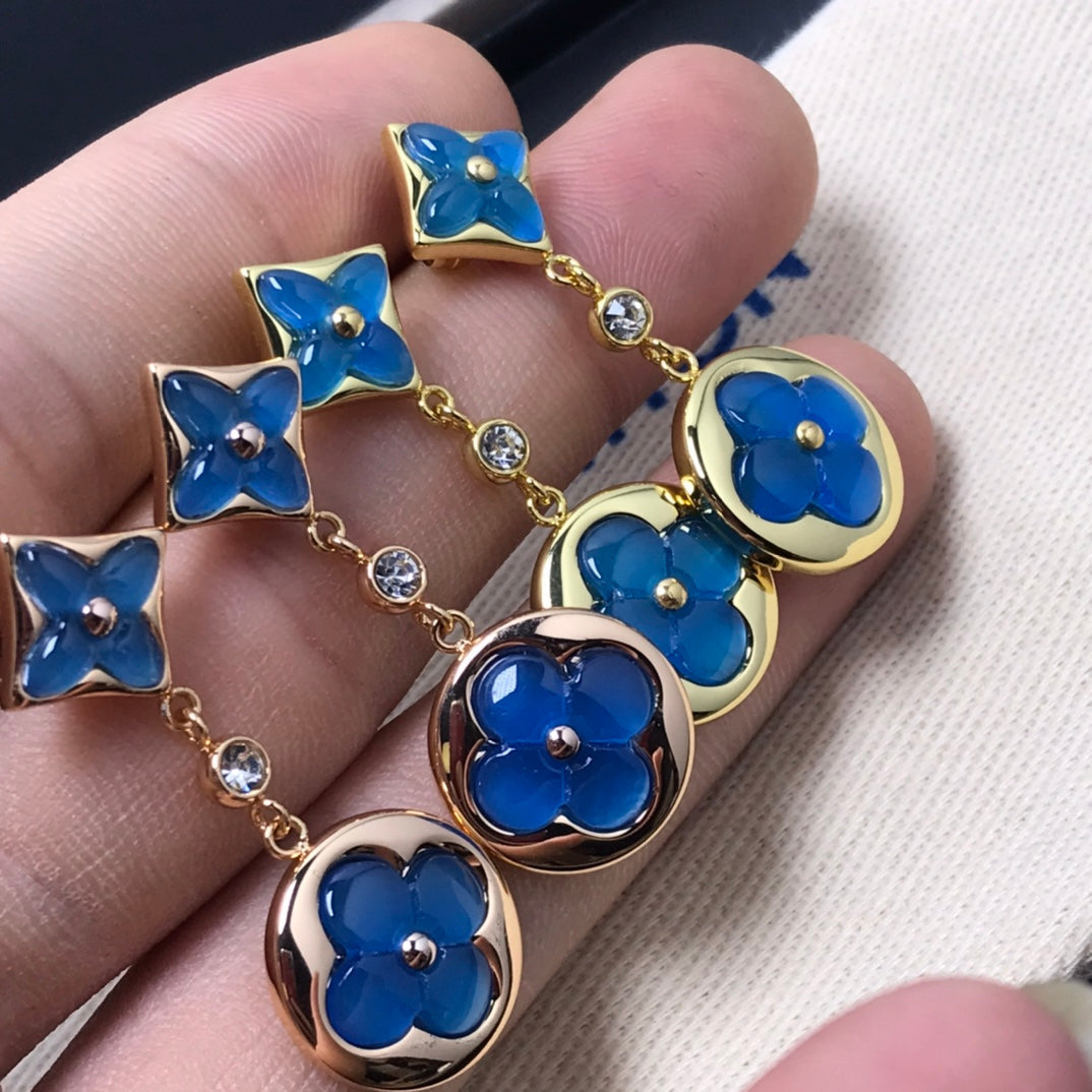 [Bling Jewelrys ]STAR AND SUN AGATE DIAMOND EARRINGS