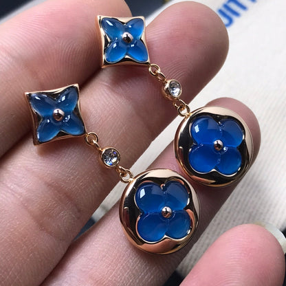 [Bling Jewelrys ]STAR AND SUN AGATE DIAMOND EARRINGS