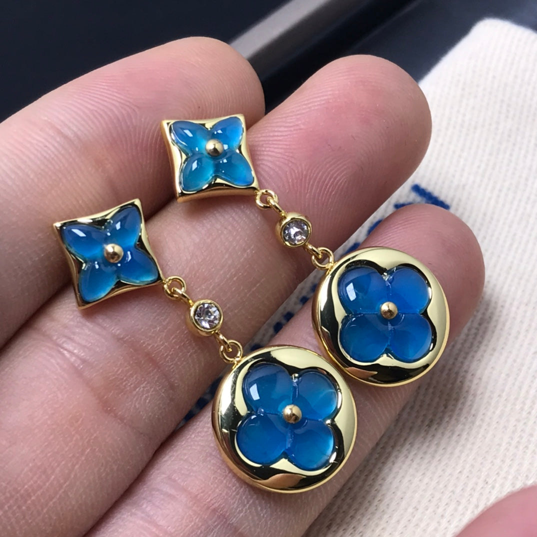 [Bling Jewelrys ]STAR AND SUN AGATE DIAMOND EARRINGS