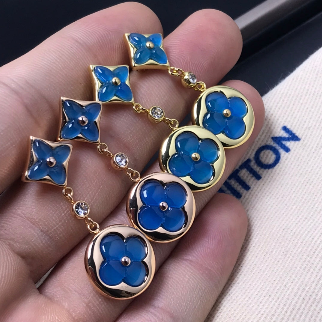 [Bling Jewelrys ]STAR AND SUN AGATE DIAMOND EARRINGS
