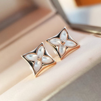 [Bling Jewelrys ]STAR MOP PINK GOLD EARRINGS