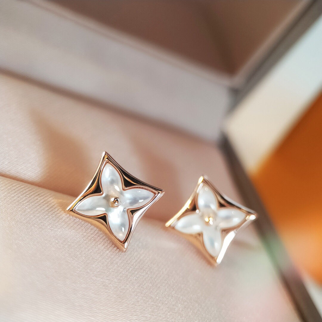 [Bling Jewelrys ]STAR MOP PINK GOLD EARRINGS