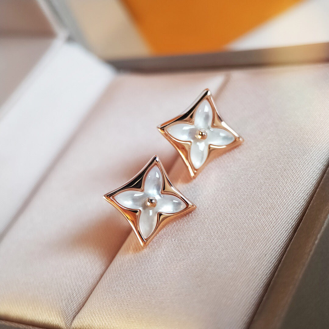 [Bling Jewelrys ]STAR MOP PINK GOLD EARRINGS