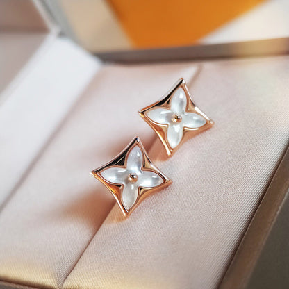 [Bling Jewelrys ]STAR MOP PINK GOLD EARRINGS