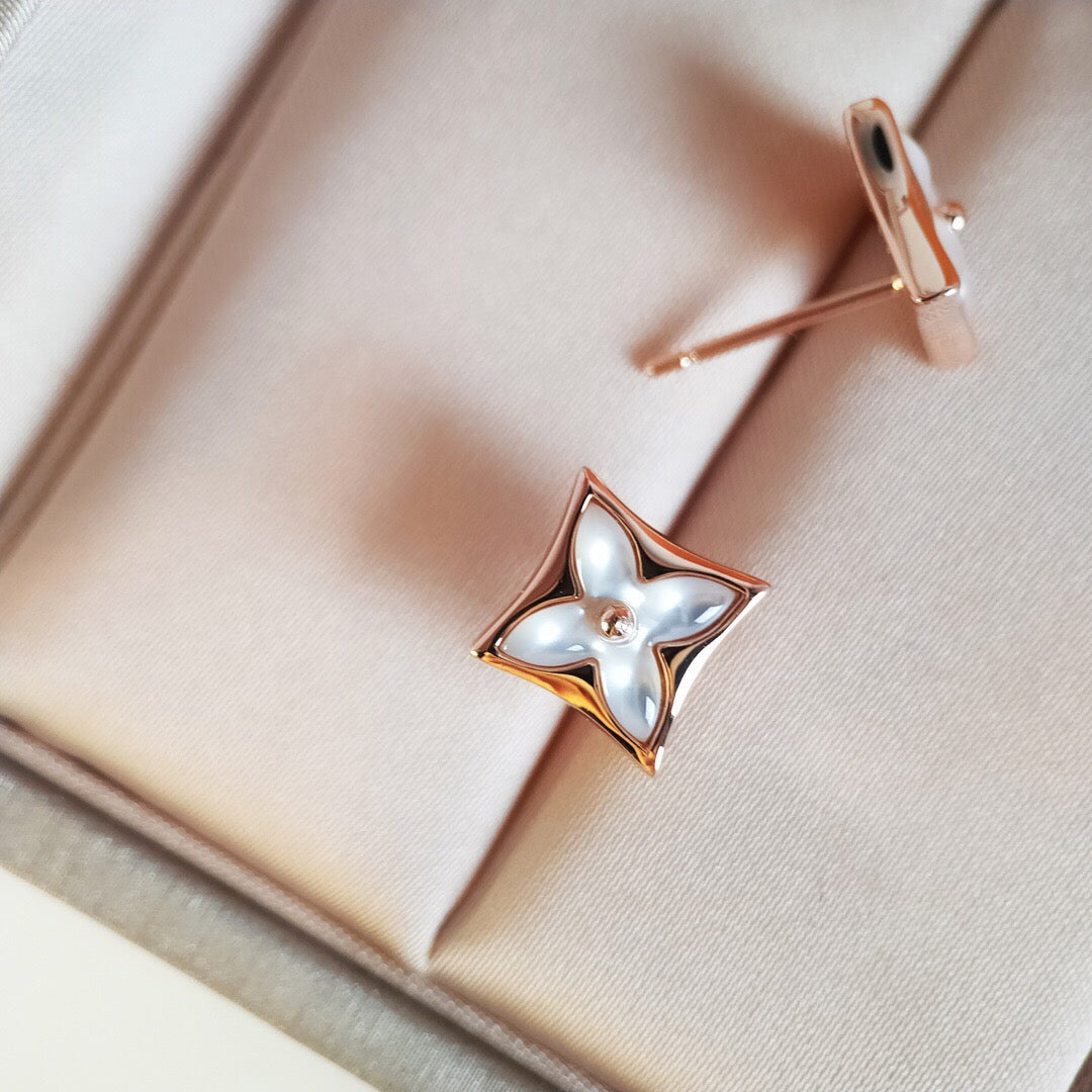 [Bling Jewelrys ]STAR MOP PINK GOLD EARRINGS