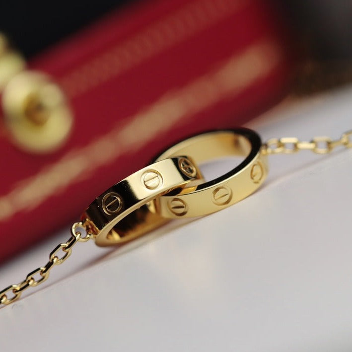 [Bling Jewelrys ]LIEBESKETTE DOPPELRING GOLD
