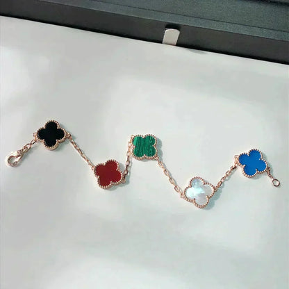 [Bling Jewelrys ]CLOVER 5 MOTIFS MULTICOLOR BRACELET