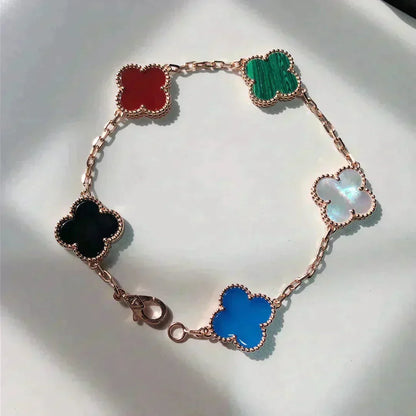 [Bling Jewelrys ]CLOVER 5 MOTIFS MULTICOLOR BRACELET