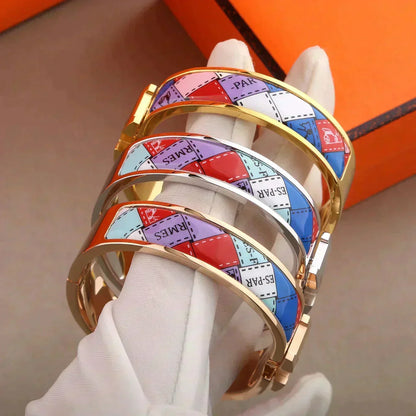 [Bling Jewelrys ]H BRACELET DOTTED BORDER 12MM