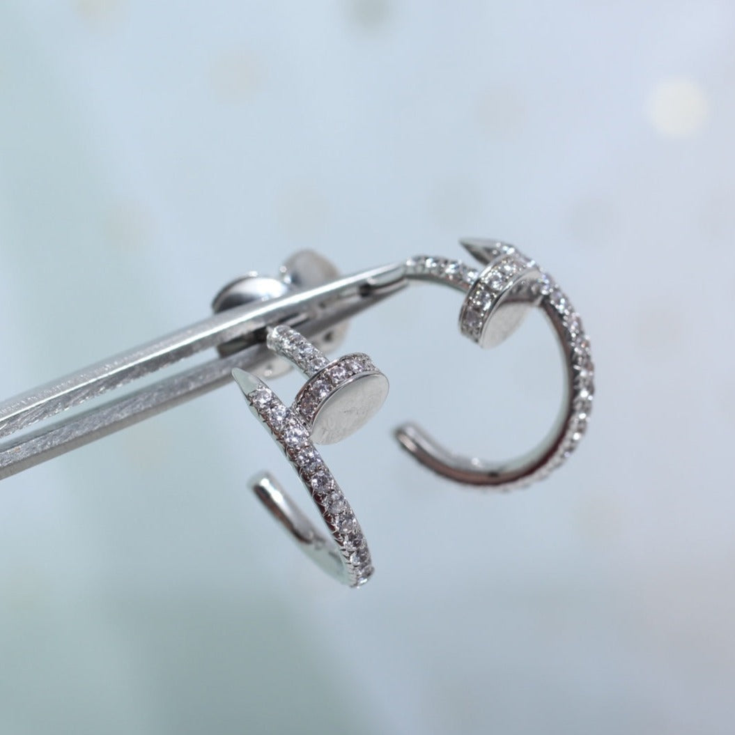 [Bling Jewelrys ]JUSTE EARRINGS 12.75MM SILVER DIAMOND