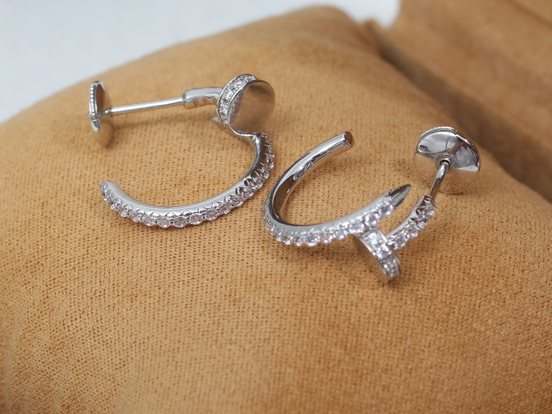 [Bling Jewelrys ]JUSTE EARRINGS 12.75MM SILVER DIAMOND