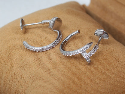 [Bling Jewelrys ]JUSTE EARRINGS 12.75MM SILVER DIAMOND