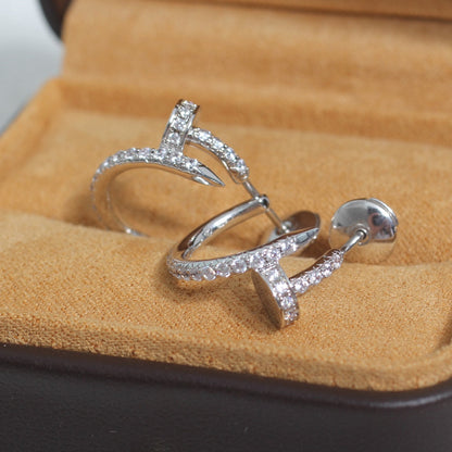 [Bling Jewelrys ]JUSTE EARRINGS 12.75MM SILVER DIAMOND