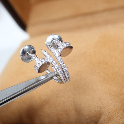 [Bling Jewelrys ]JUSTE EARRINGS 12.75MM SILVER DIAMOND