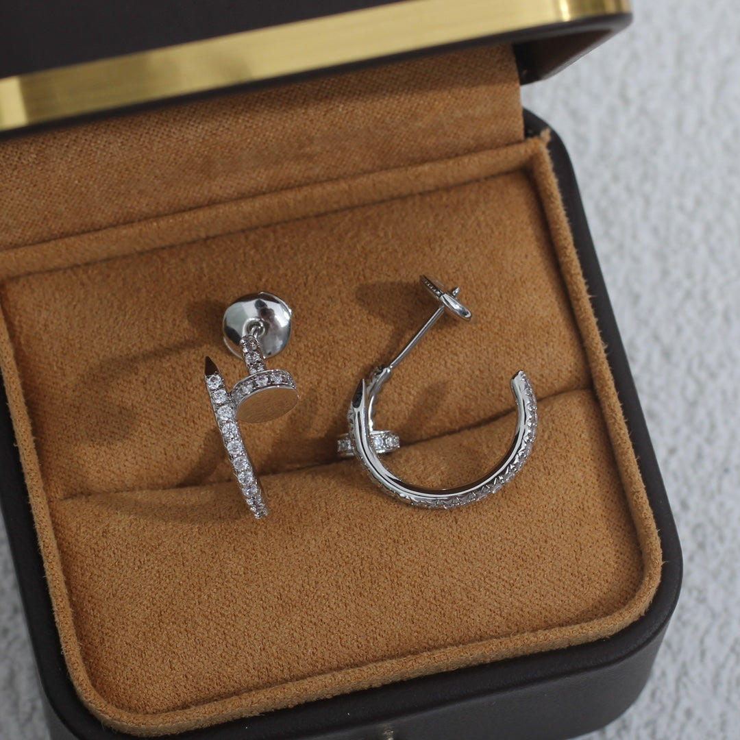 [Bling Jewelrys ]JUSTE EARRINGS 12.75MM SILVER DIAMOND