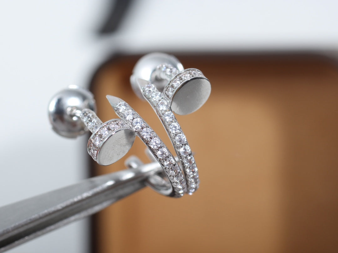 [Bling Jewelrys ]JUSTE EARRINGS 12.75MM SILVER DIAMOND