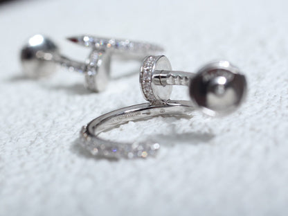 [Bling Jewelrys ]JUSTE EARRINGS 12.75MM SILVER DIAMOND
