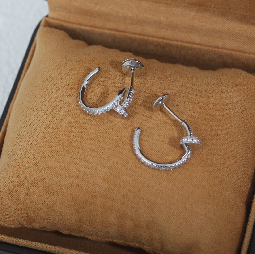 [Bling Jewelrys ]JUSTE EARRINGS 12.75MM SILVER DIAMOND