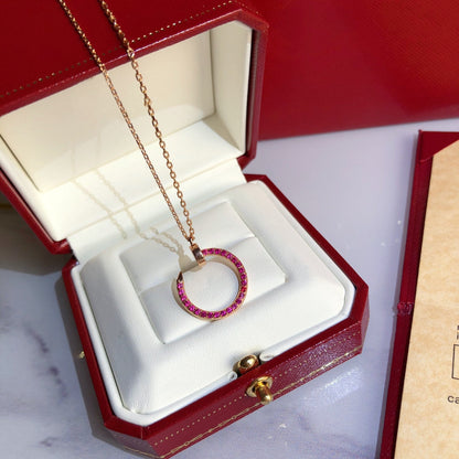 [Bling Jewelrys ]JUSTE NECKLACE GOLD RED DIAMONDS