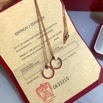 [Bling Jewelrys ]JUSTE NECKLACE GOLD RED DIAMONDS