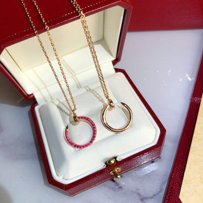 [Bling Jewelrys ]JUSTE NECKLACE GOLD RED DIAMONDS