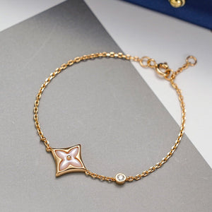 [Bling Jewelrys ]STAR 1 DIAMOND PINK GOLD BRACELET
