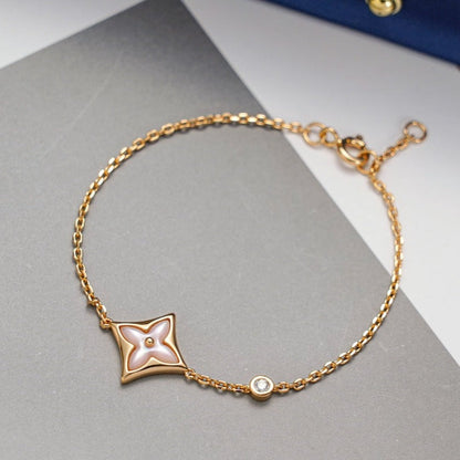 [Bling Jewelrys ]STAR 1 DIAMOND PINK GOLD BRACELET