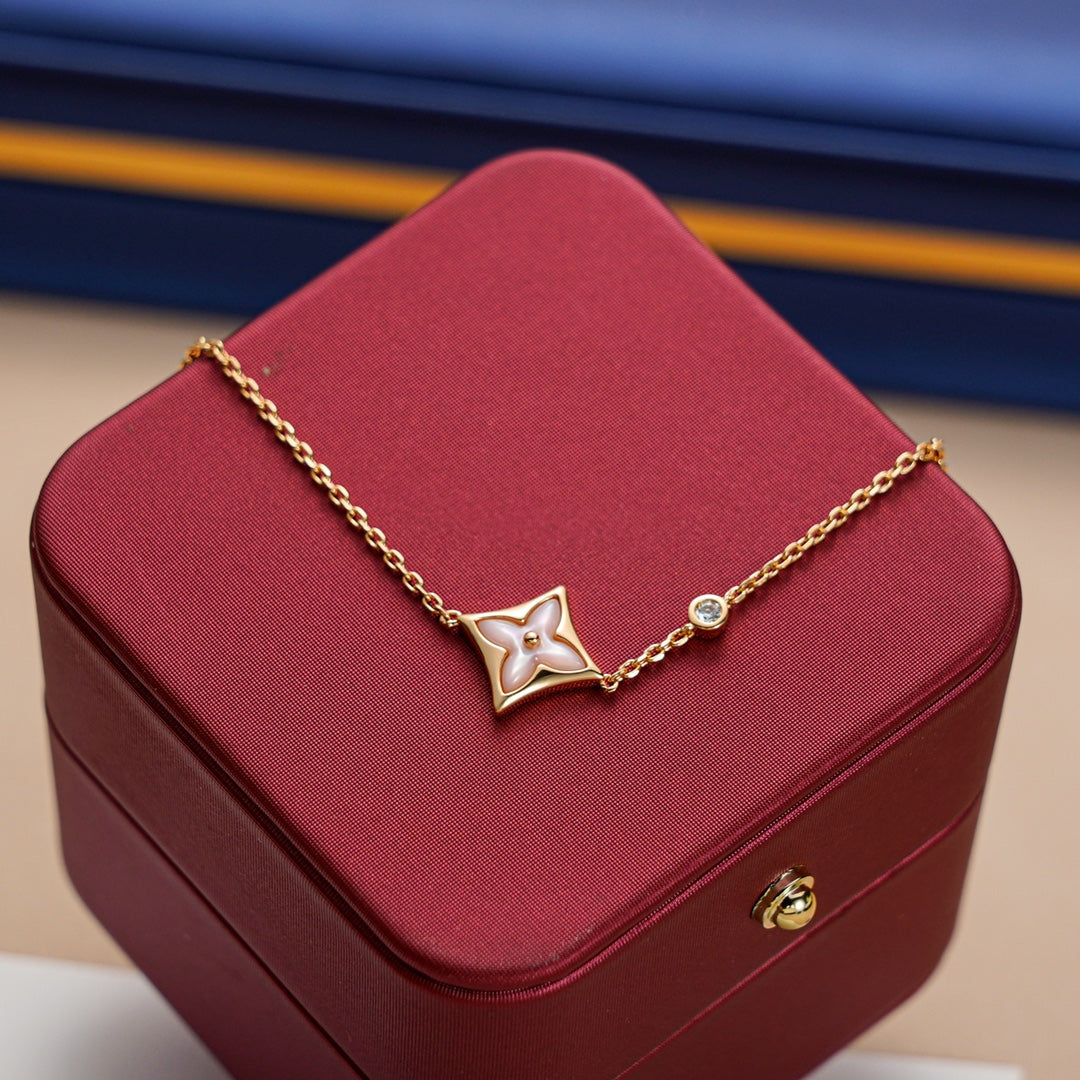 [Bling Jewelrys ]STAR 1 DIAMOND PINK GOLD BRACELET