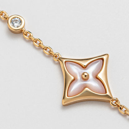 [Bling Jewelrys ]STAR 1 DIAMOND PINK GOLD BRACELET