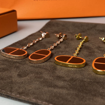 [Bling Jewelrys ]CHAINE VERSO BLACK CERAMIC EARRINGS
