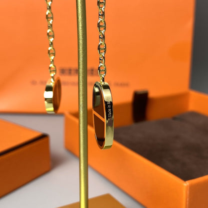 [Bling Jewelrys ]CHAINE VERSO BLACK CERAMIC EARRINGS