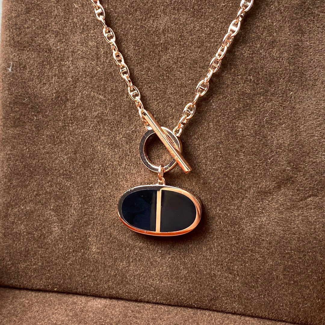 [Bling Jewelrys ]CHAINE VERSO BLACK CERAMIC NECKLACE