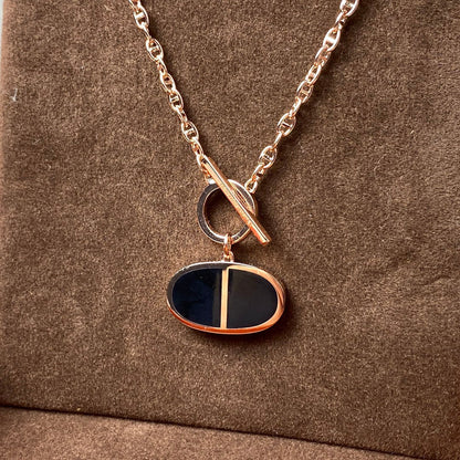 [Bling Jewelrys ]CHAINE VERSO BLACK CERAMIC NECKLACE