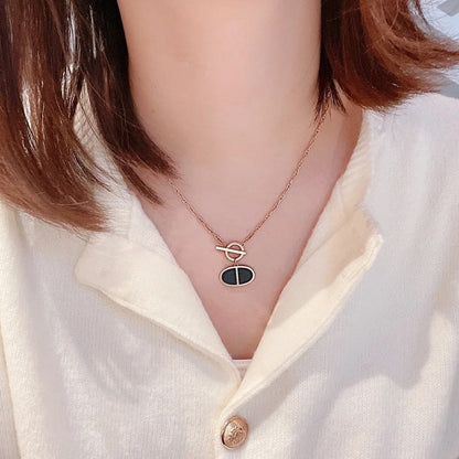 [Bling Jewelrys ]CHAINE VERSO BLACK CERAMIC NECKLACE