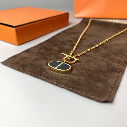 [Bling Jewelrys ]CHAINE VERSO BLACK CERAMIC NECKLACE
