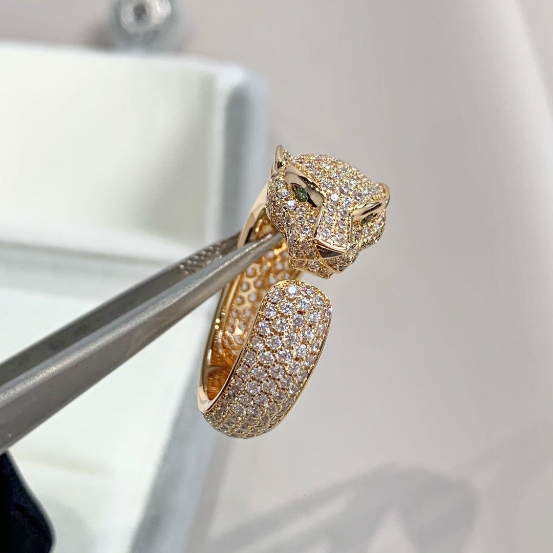 [Bling Jewelrys ]PANTHER RING AUS ROSEGOLD MIT DIAMANTEN