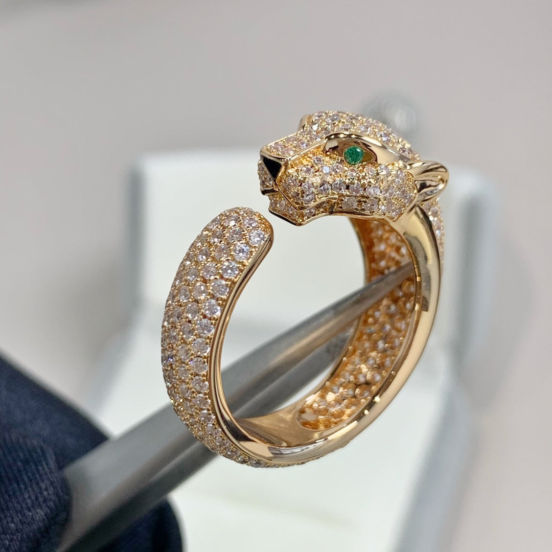 [Bling Jewelrys ]PANTHER RING AUS ROSEGOLD MIT DIAMANTEN