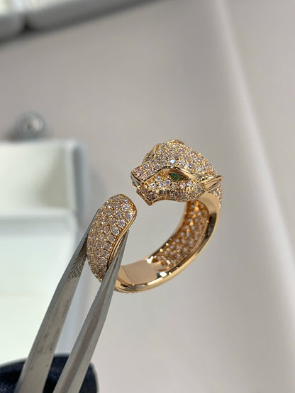 [Bling Jewelrys ]PANTHER RING AUS ROSEGOLD MIT DIAMANTEN