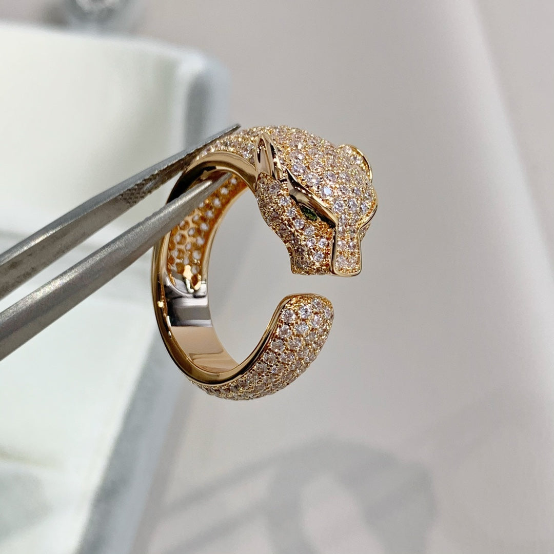 [Bling Jewelrys ]PANTHER RING AUS ROSEGOLD MIT DIAMANTEN