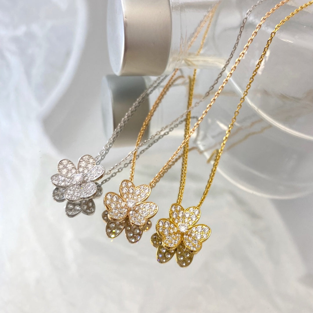 [Bling Jewelrys ]BLUMEN-DIAMANT-HALSKETTE