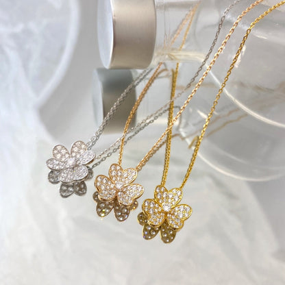 [Bling Jewelrys ]BLUMEN-DIAMANT-HALSKETTE