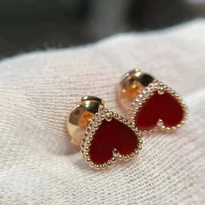 [Bling Jewelry] HERZ-OHRSTECKER AUS KARNEOL